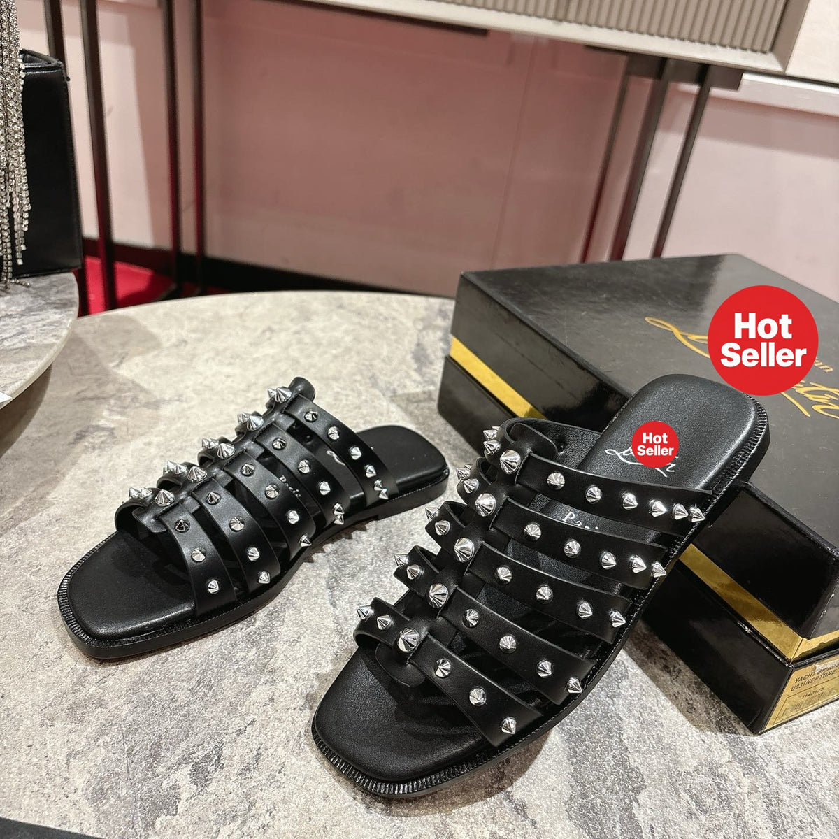 Stylish studded slides