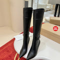 Classic leather tall boots, 10cm heel.