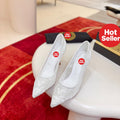 White lace high heels, 8.5cm heel.