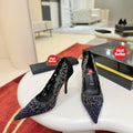 Cut-out pavé-set high heels, 10cm heel