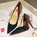 Peacock blue fully rhinestone-encrusted high heels, 10cm heel.