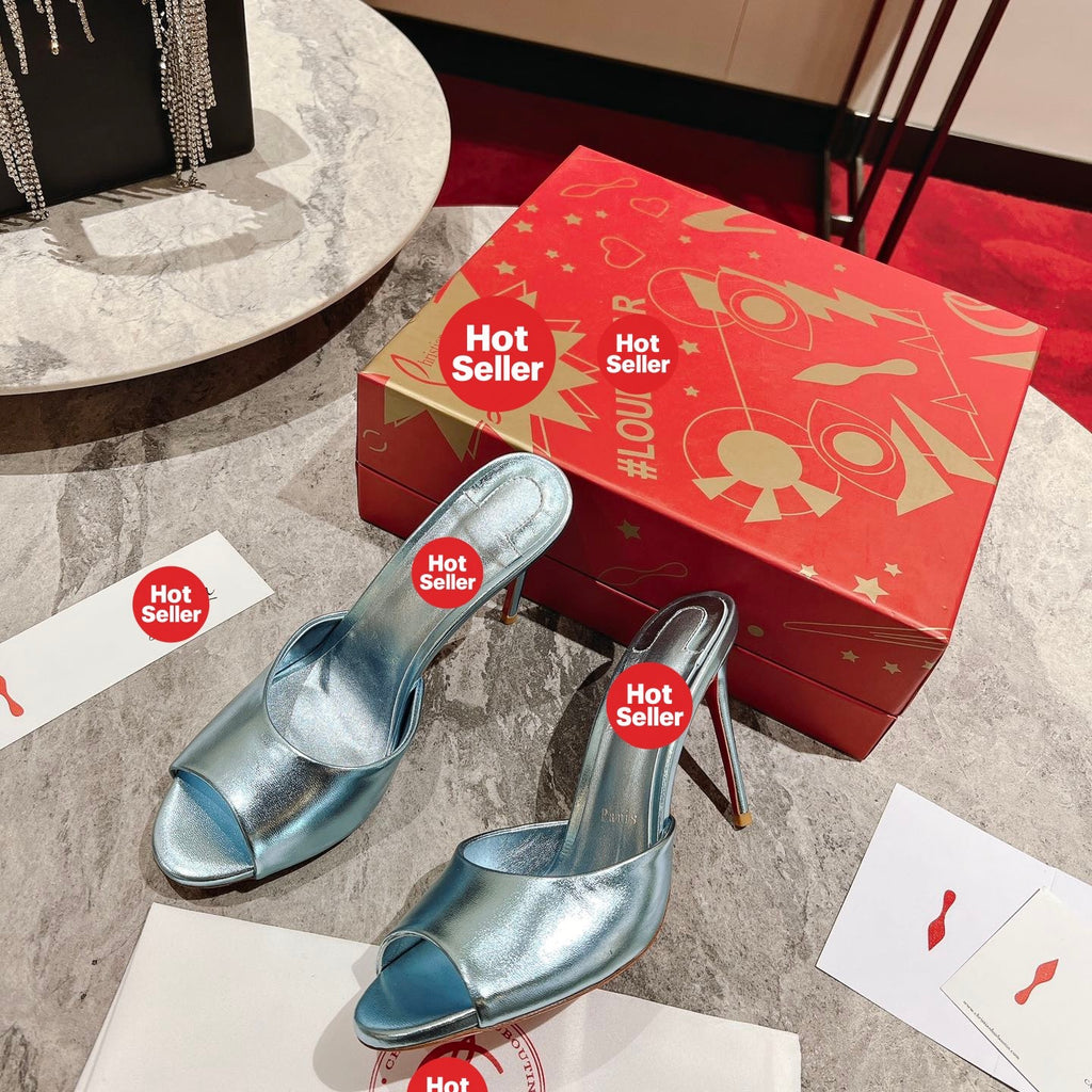 Peep-toe high-heeled mules (10cm heel)