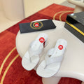 White flip-flops, 5.5cm heel
