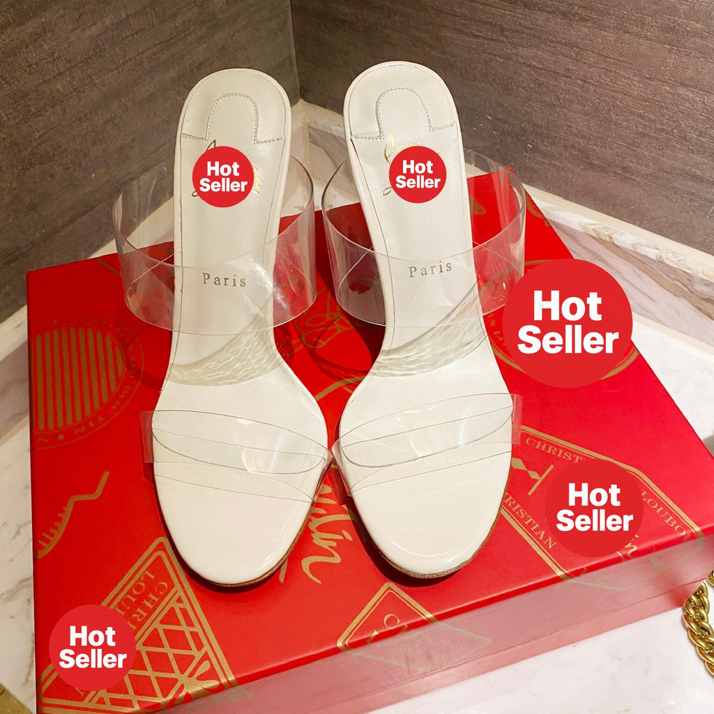 Clear high-heeled mules – 10cm heel
