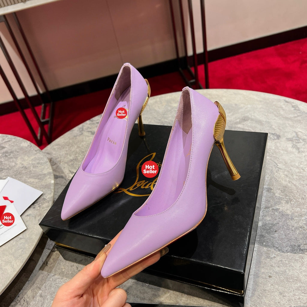 Floral high heels, 8.5cm heel.