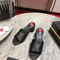 Black block-heel mules (5.5cm heel)