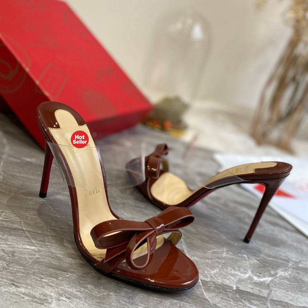 Butterfly-detail high-heeled mules (10cm heel)