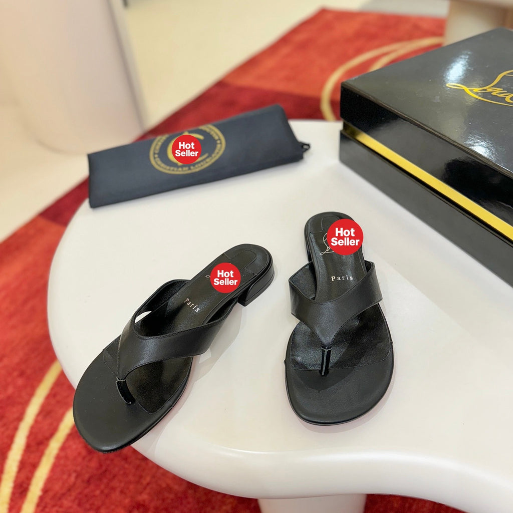 Black flip-flops