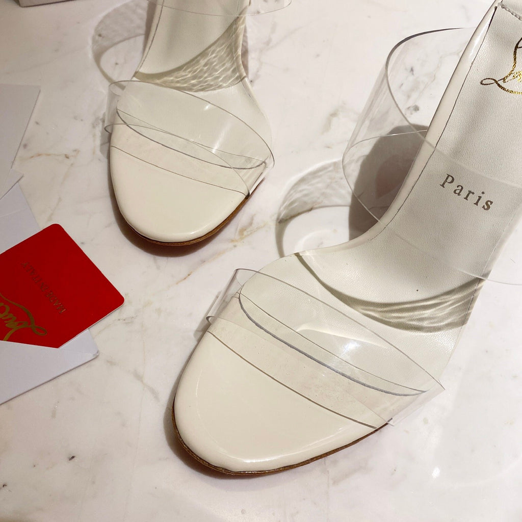 Clear high-heeled mules – 10cm heel