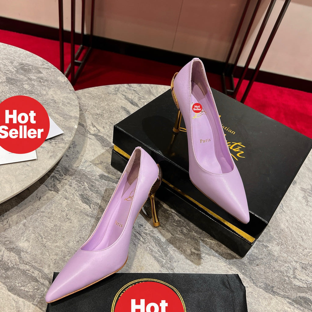 Floral high heels, 8.5cm heel.