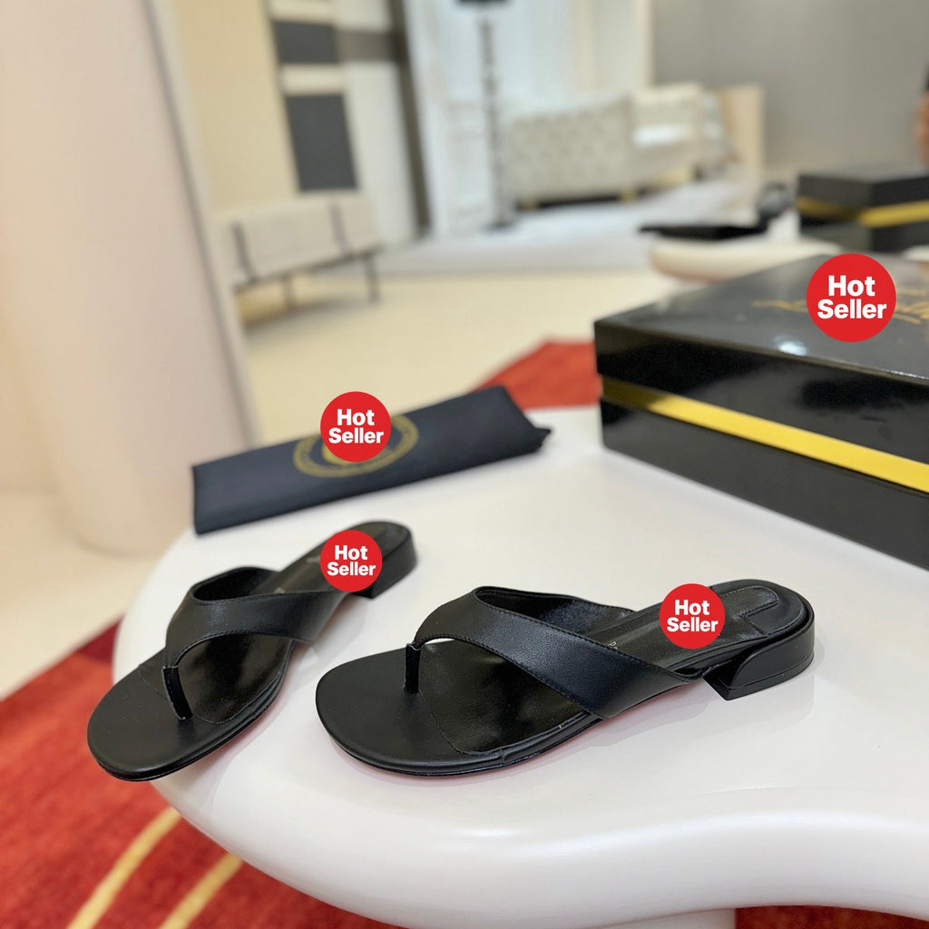 Black flip-flops