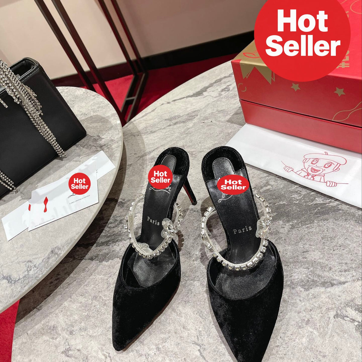 Chain-detail high-heeled mules (10cm heel)