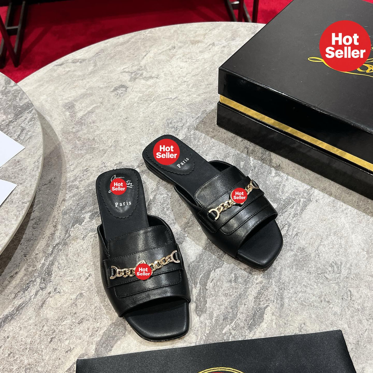 Black chain slides