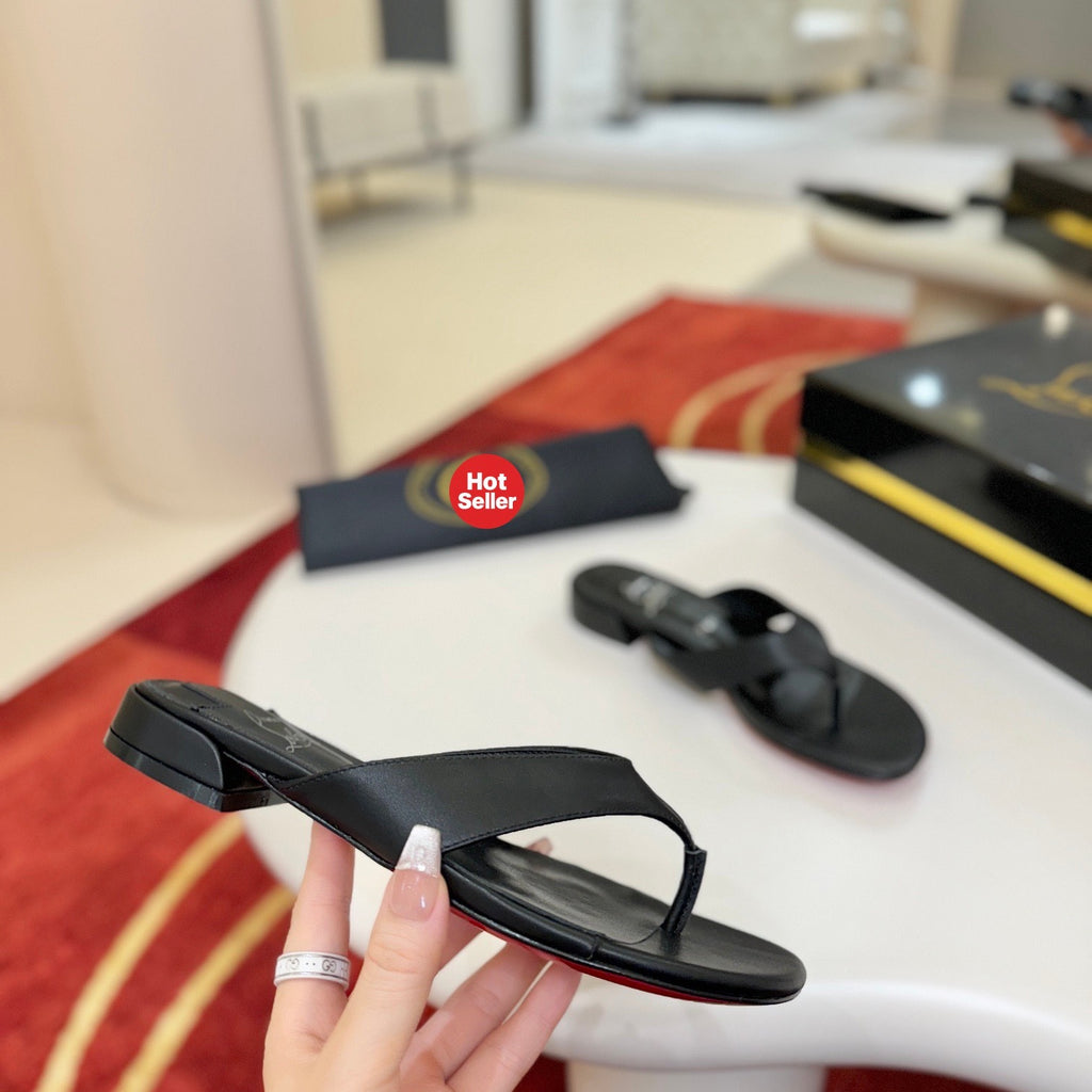 Black flip-flops