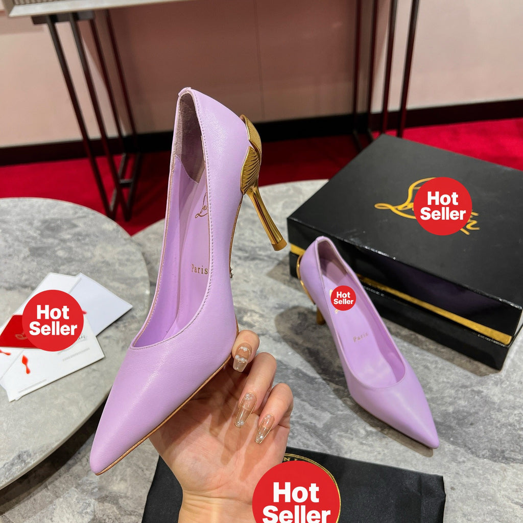 Floral high heels, 8.5cm heel.