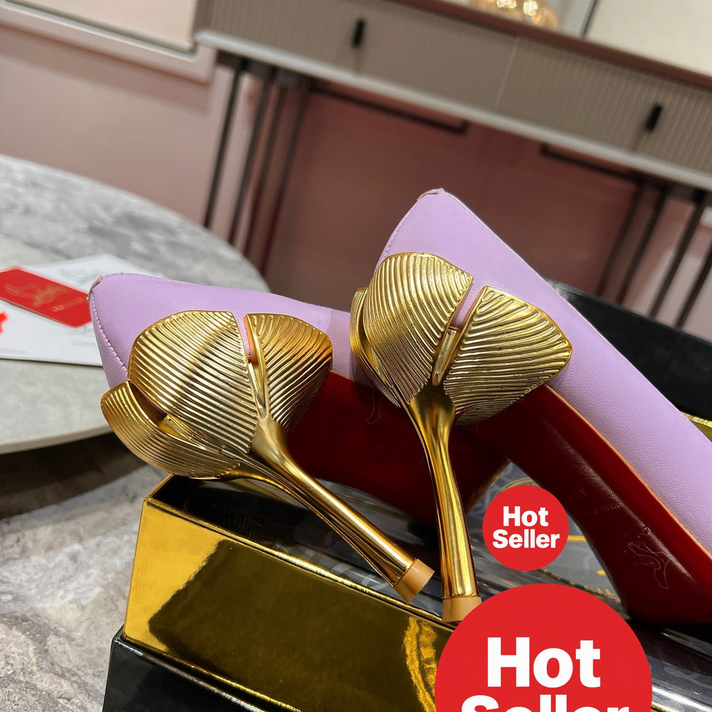 Floral high heels, 8.5cm heel.