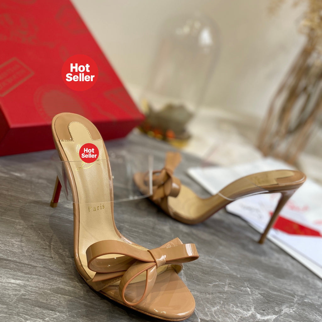 Butterfly-detail high-heeled mules (10cm heel)