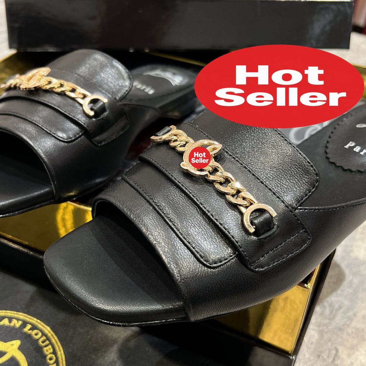 Black chain slides