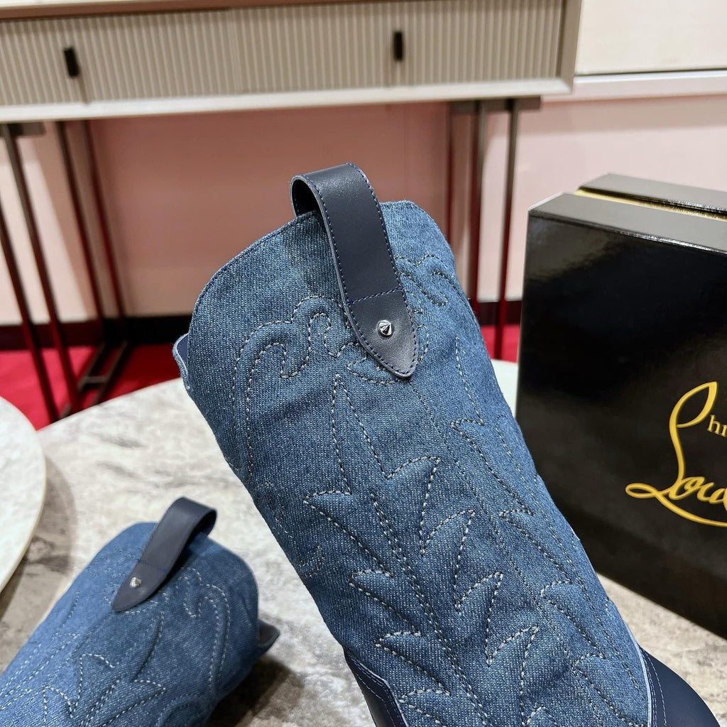Western-style cowboy boots, 8.5cm heel.