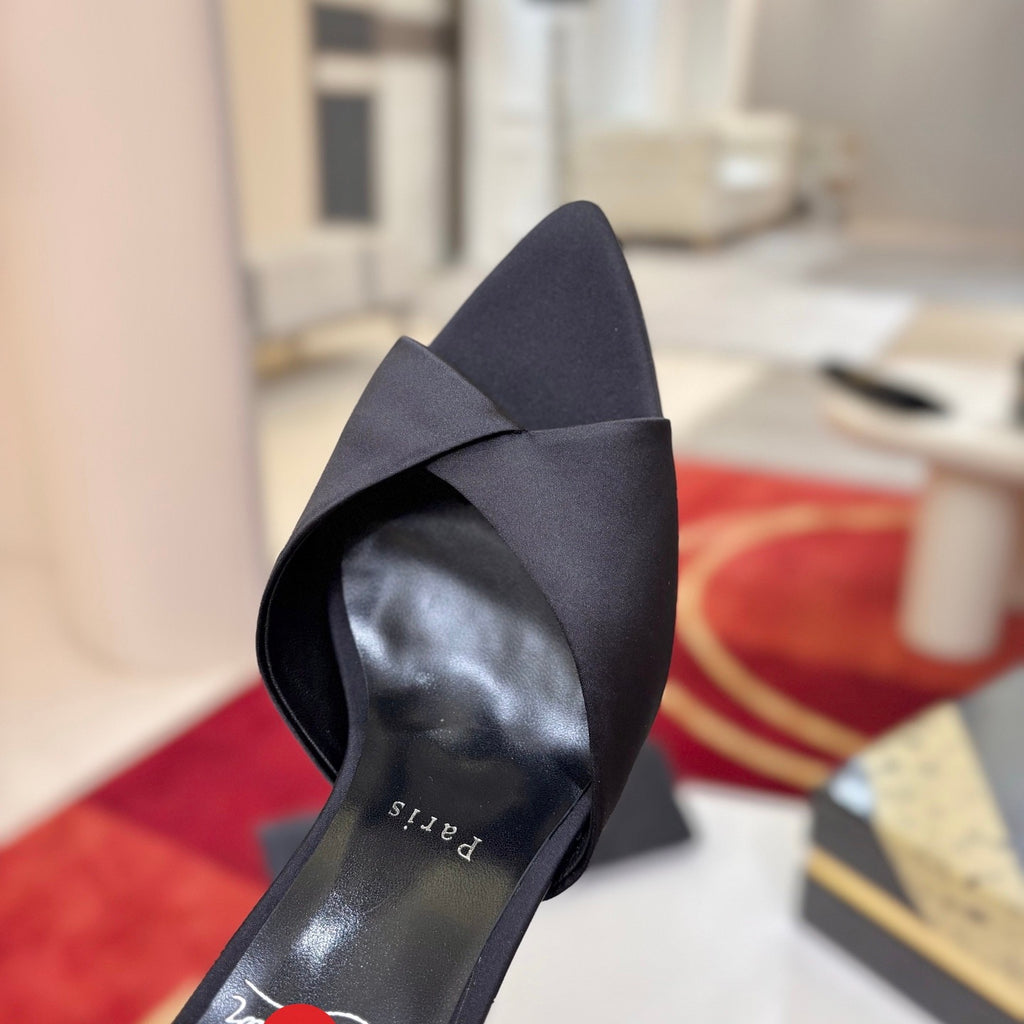 Elegant peep-toe high-heeled mules – 8.5cm heel