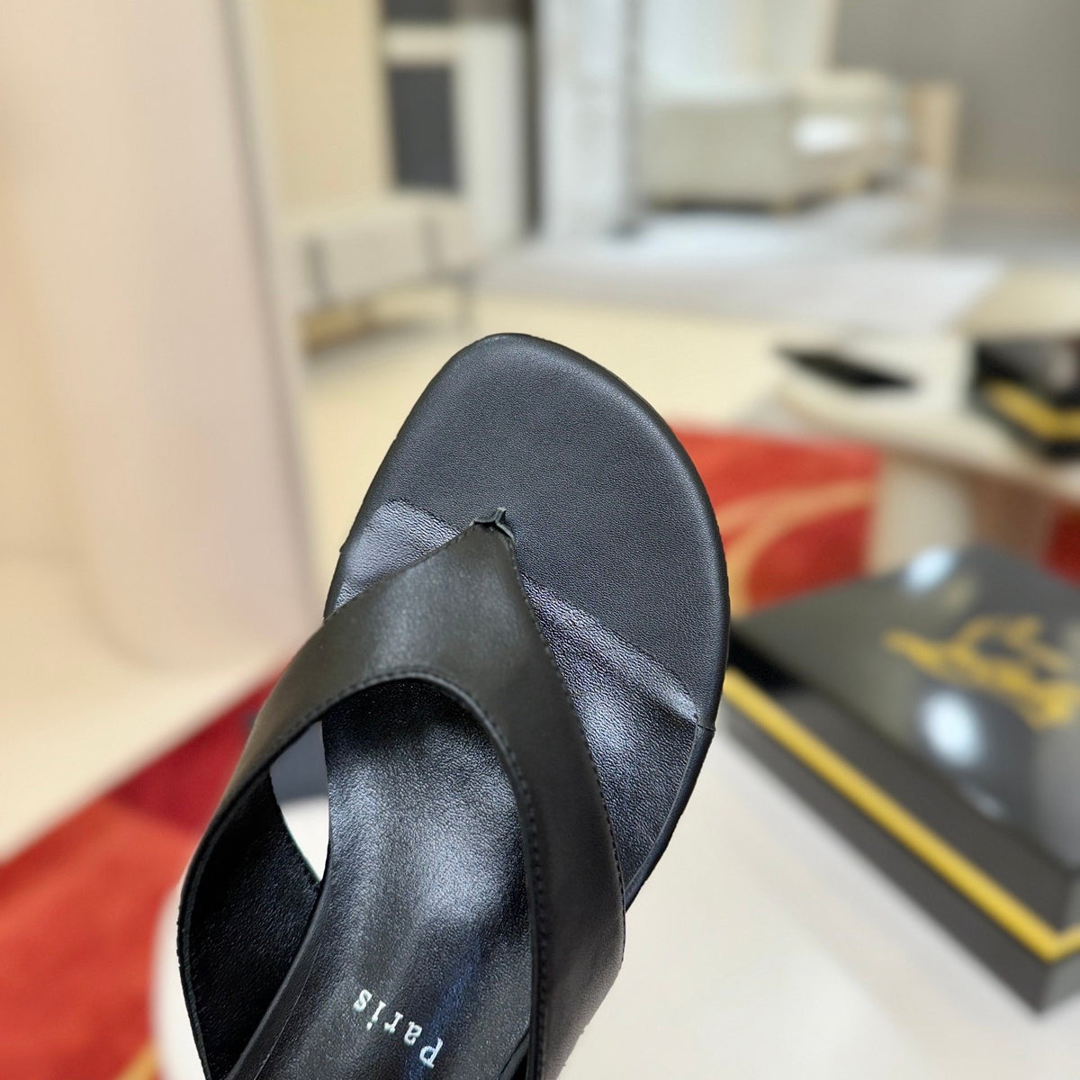 Black flip-flops