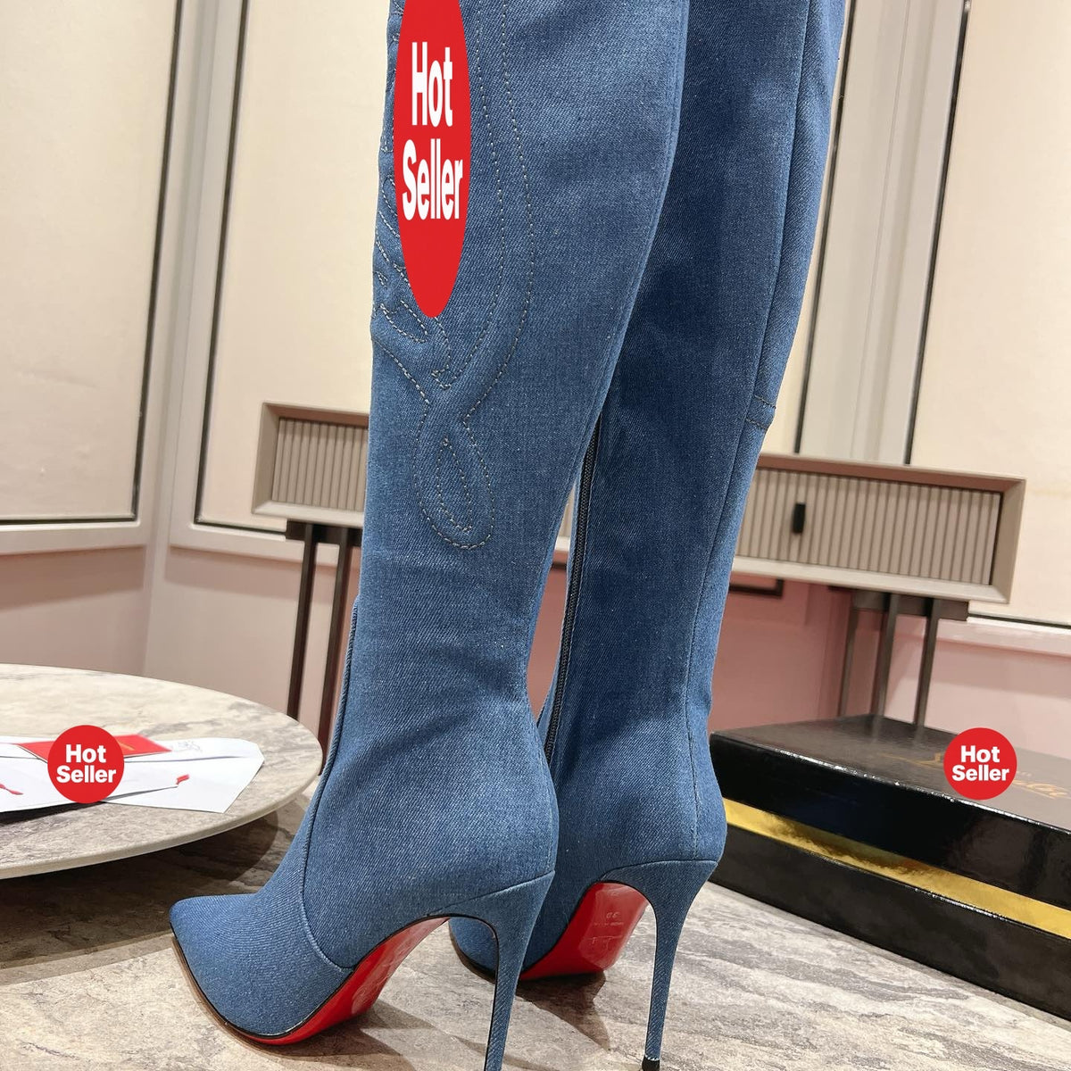 Western-style boots, 8.5cm heel
