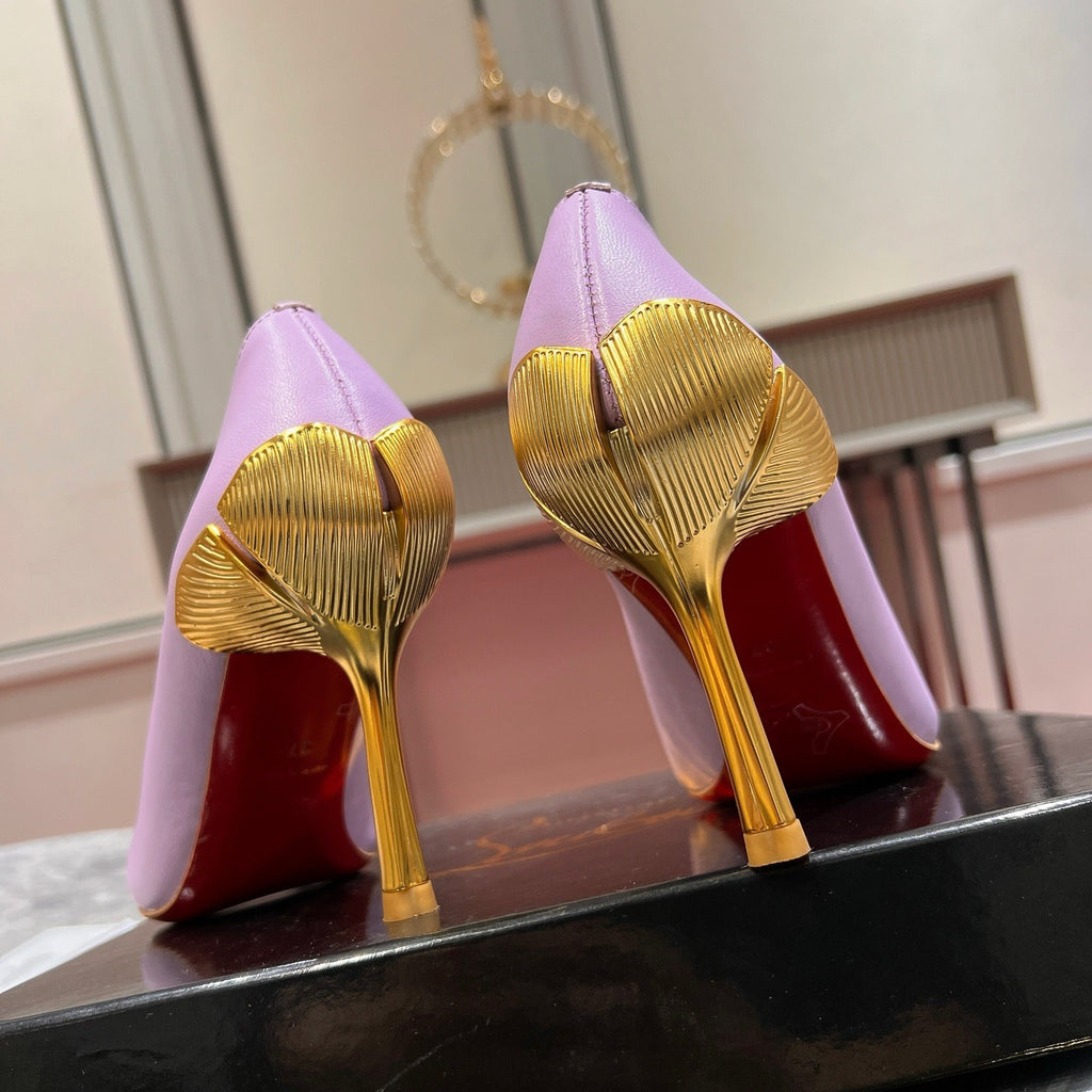 Floral high heels, 8.5cm heel.