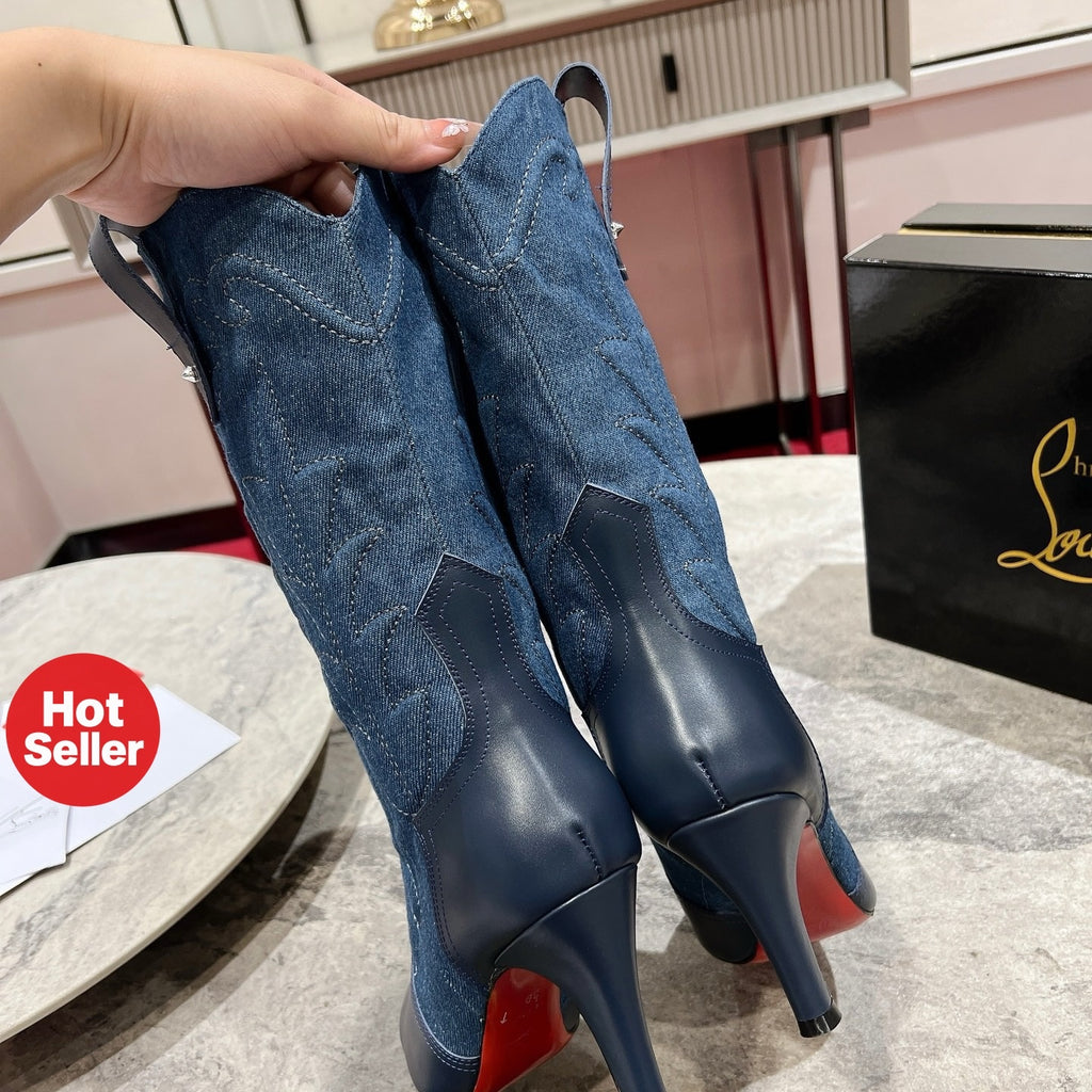 Western-style cowboy boots, 8.5cm heel.