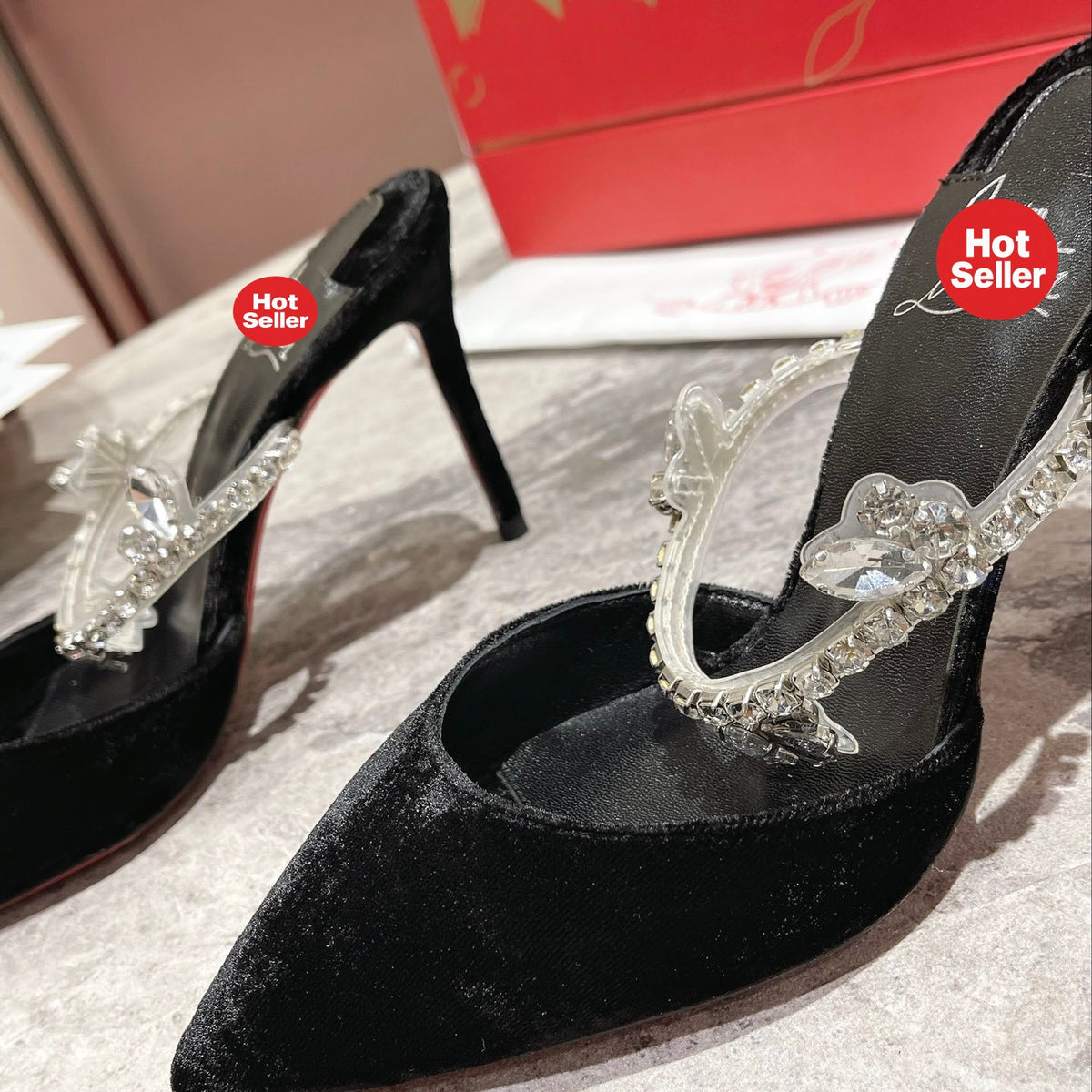 Chain-detail high-heeled mules (10cm heel)