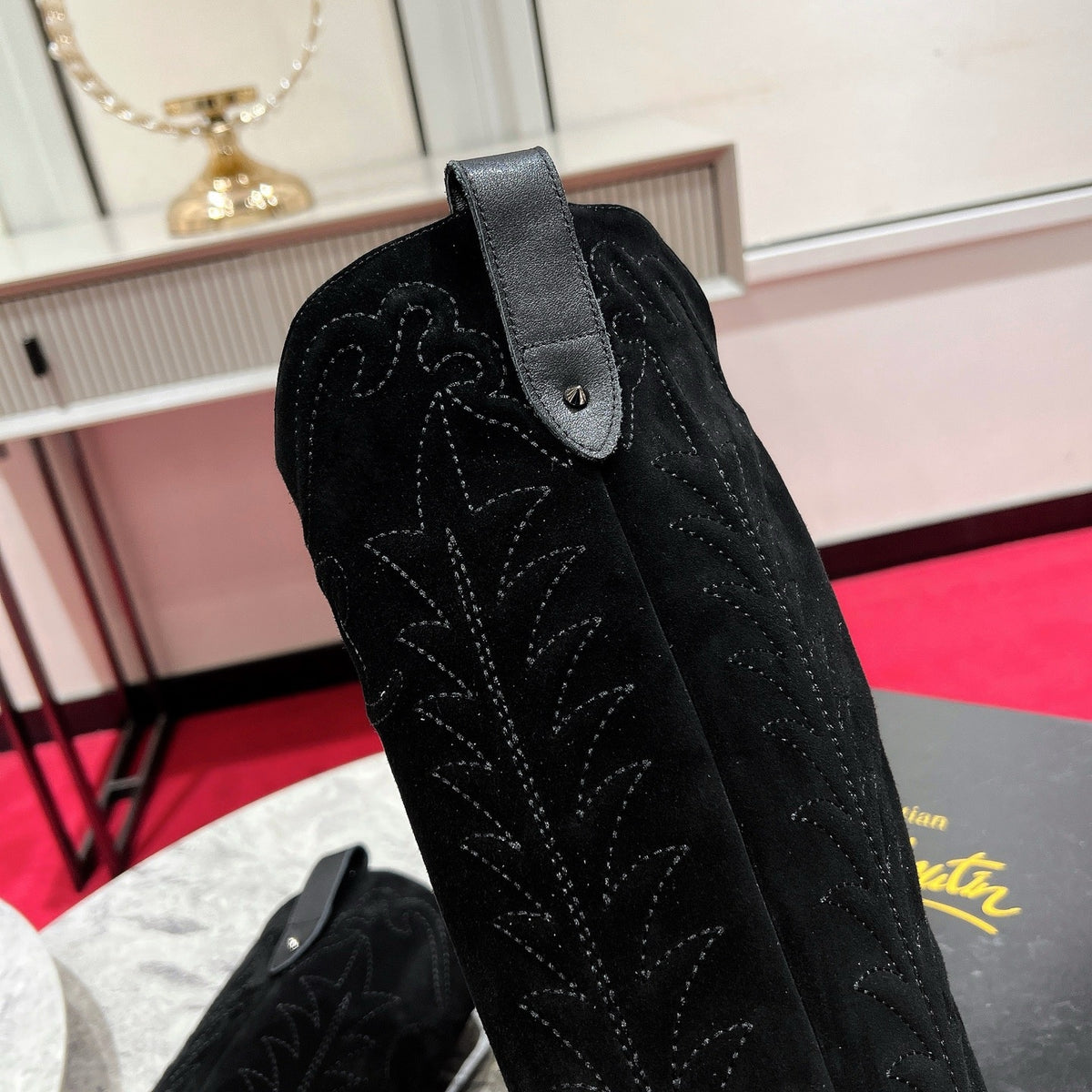 黑色长靴  鞋跟8.5cm