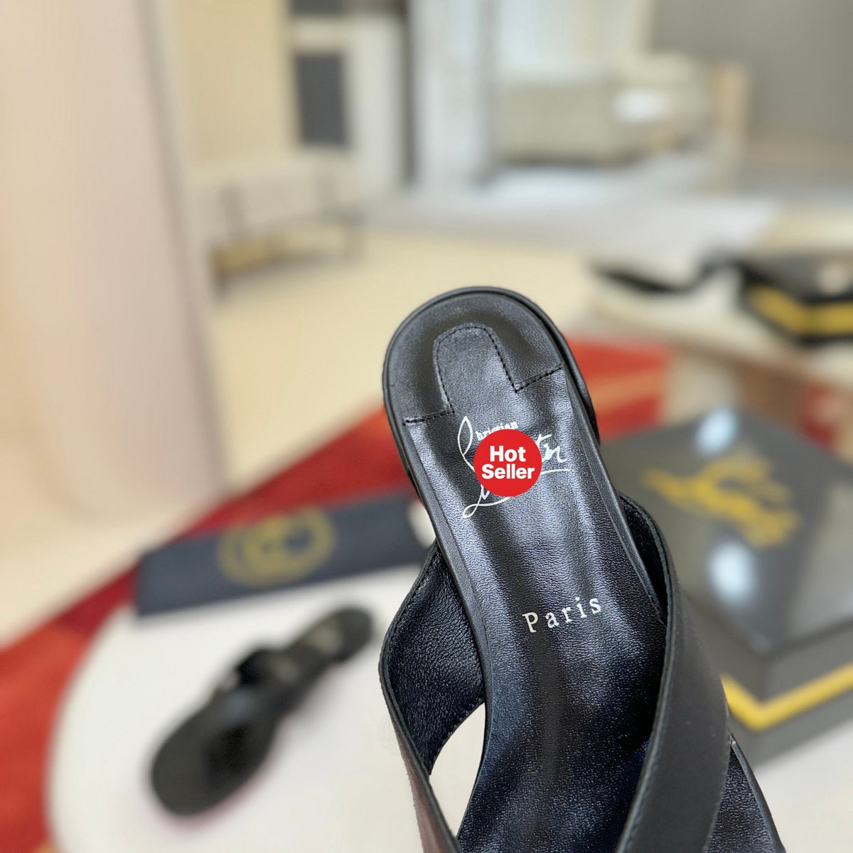 Black flip-flops
