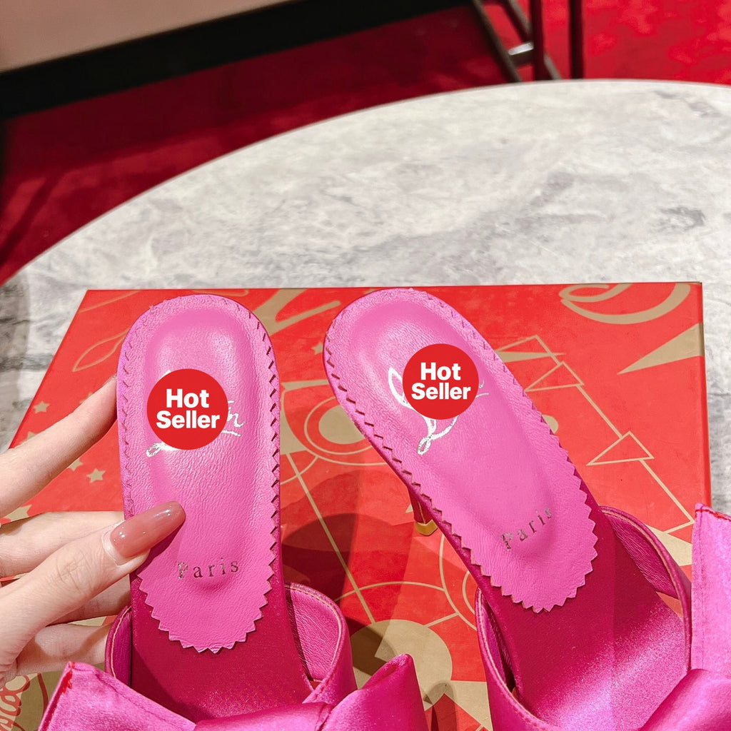 Butterfly-embellished high-heeled mules (8.5cm heel)